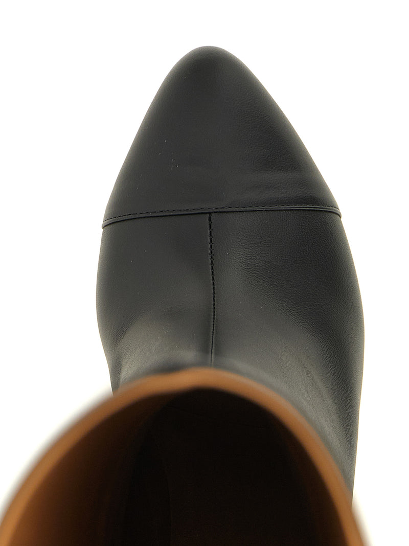 ODISSI Black Calfskin Over The Knee 'Lia' High Boot