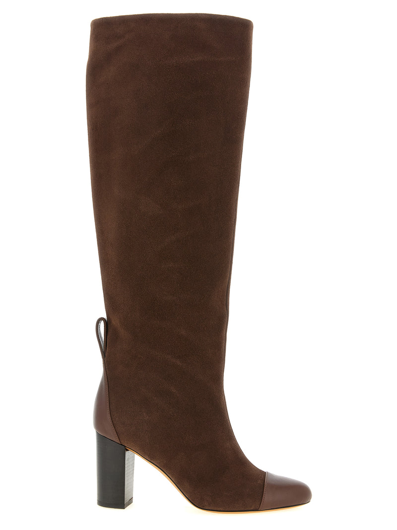 ODISSI Lia Brown Calfskin Over The Knee Boots