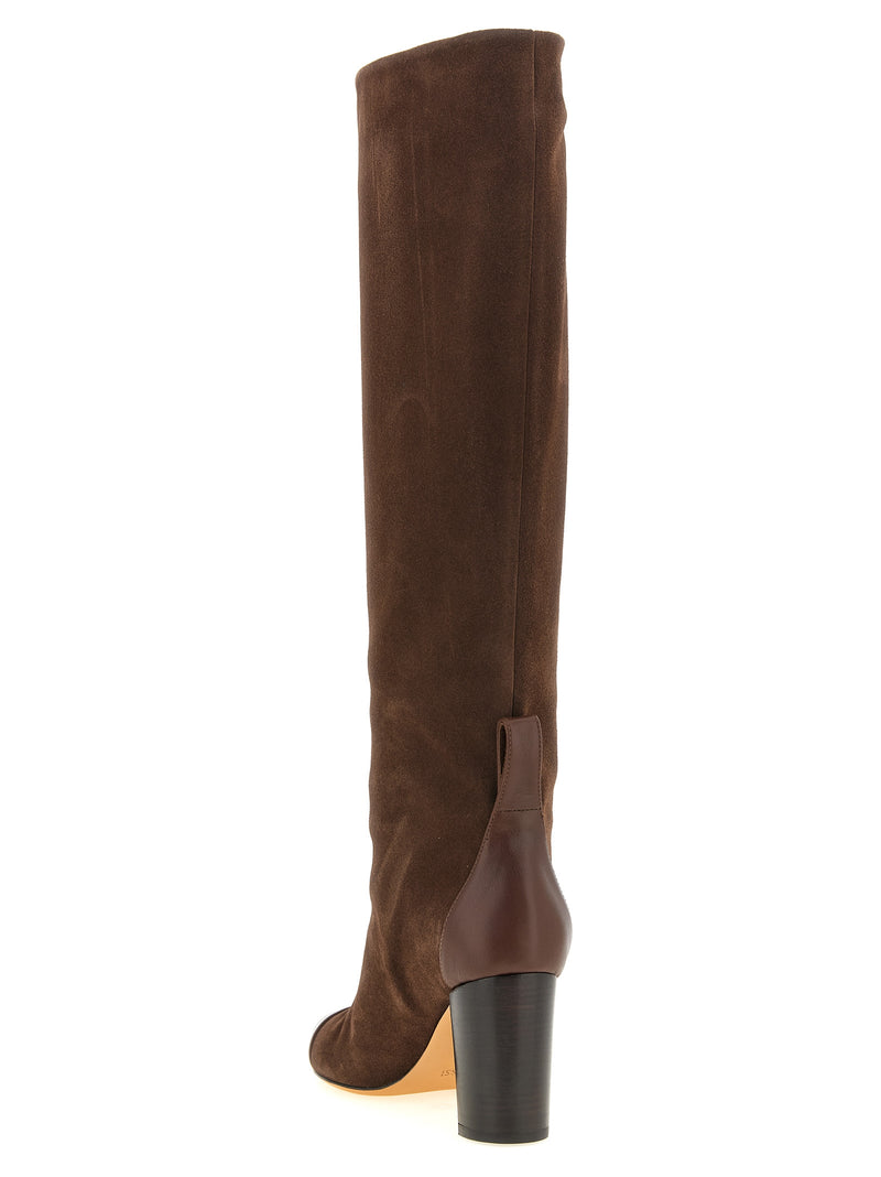 ODISSI Lia Brown Calfskin Over The Knee Boots