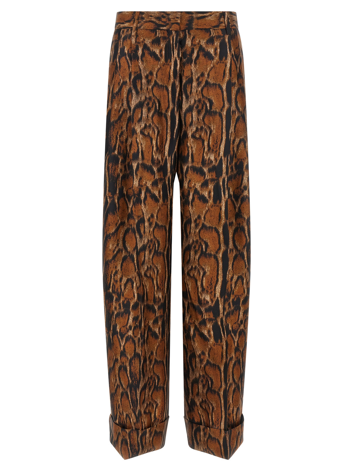 Alberto Biani Brown Silk Casual Pants
