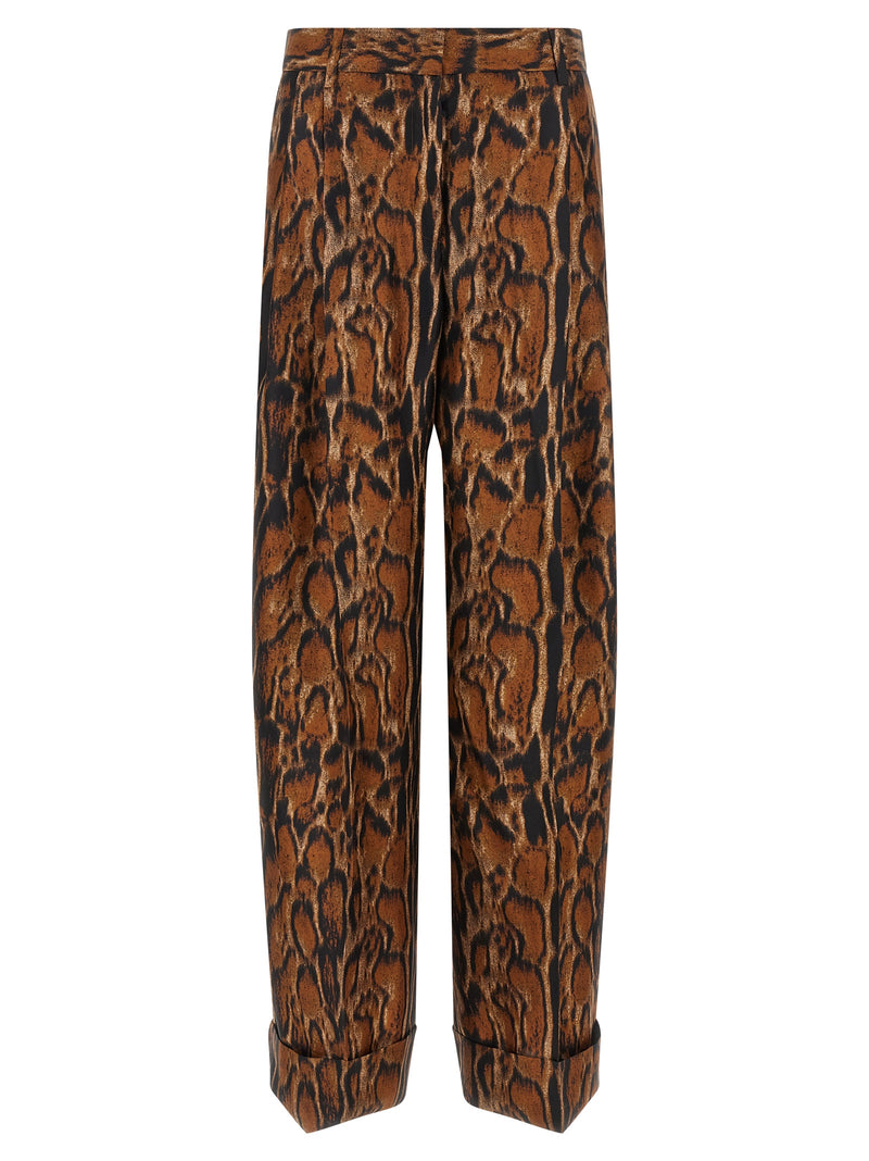 Alberto Biani Brown Silk Casual Pants - Elegant & Chic