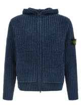 Stone Island Blue Cotton Cardigan
