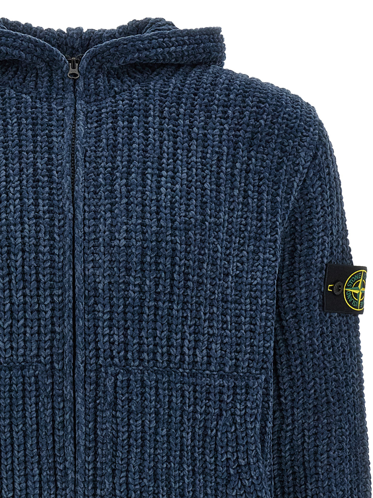 Stone Island Blue Cotton Cardigan