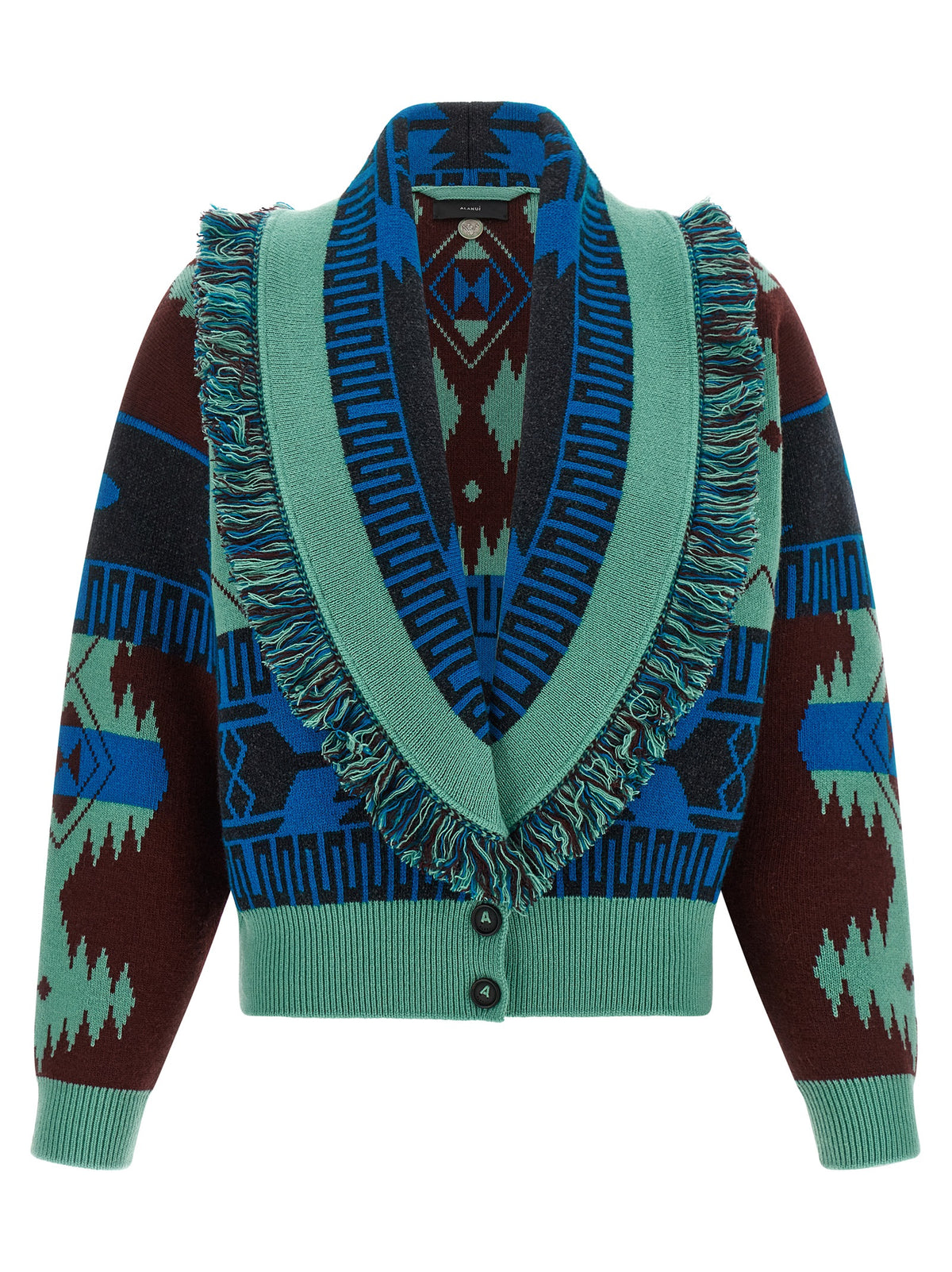 Alanui Blue Virgin Wool Cardigan