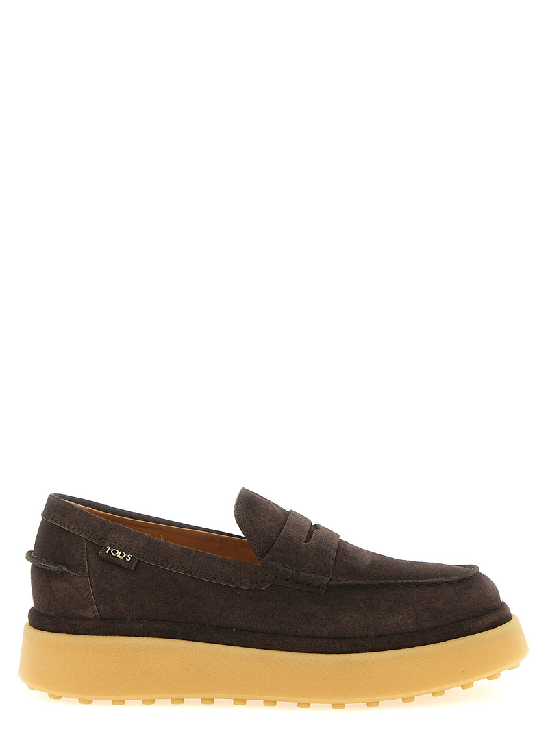 Tod's Brown Calfskin Slip-On Loafers for Women