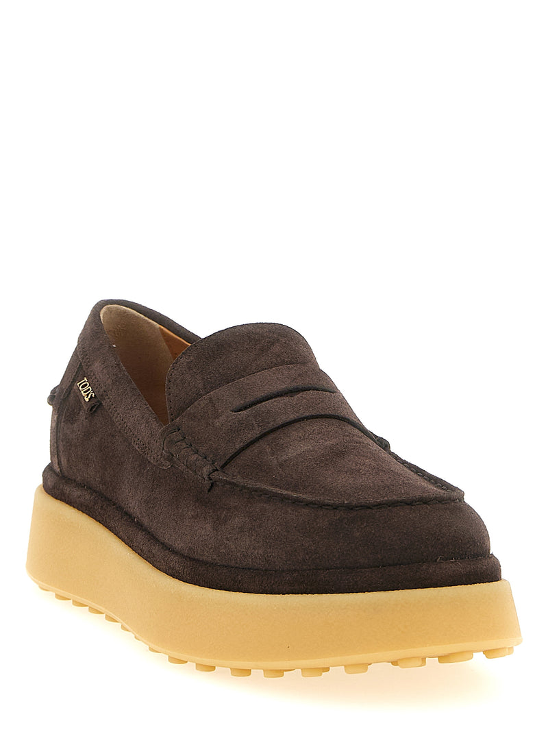 Tod's Brown Calfskin Slip-On Loafers for Women