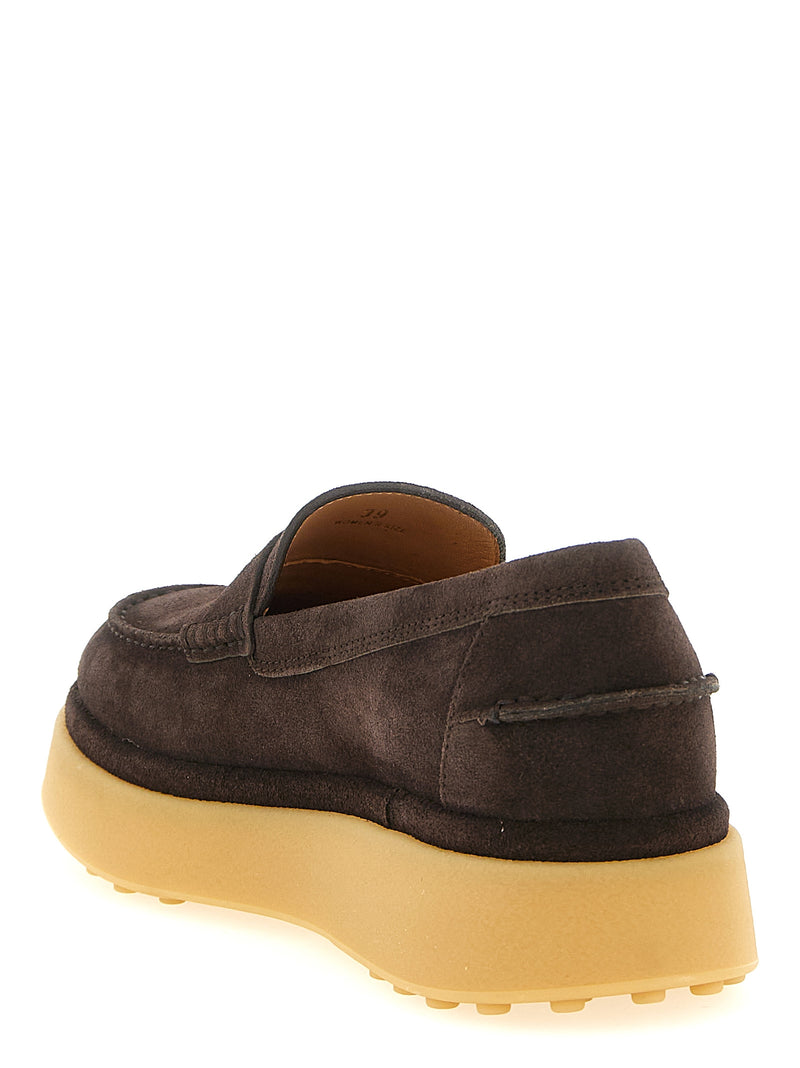 Tod's Brown Calfskin Slip-On Loafers for Women