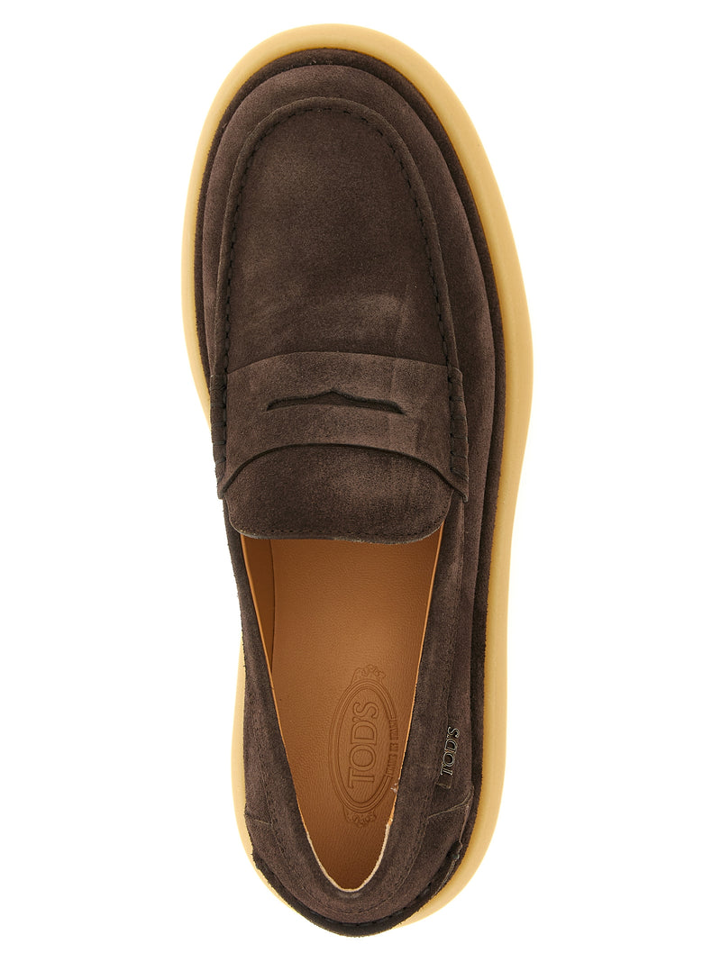 Tod's Brown Calfskin Slip-On Loafers for Women