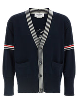 Thom Browne Blue Cotton Cardigan