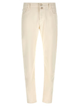 Jacob Cohen White Cotton Tapered Jeans