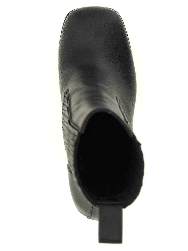 Rick Owens Black Calfskin Beatle Kiss Ankle Boots