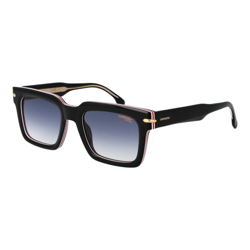 Carrera Black Acetate Sunglasses with Gradient Blue Lenses