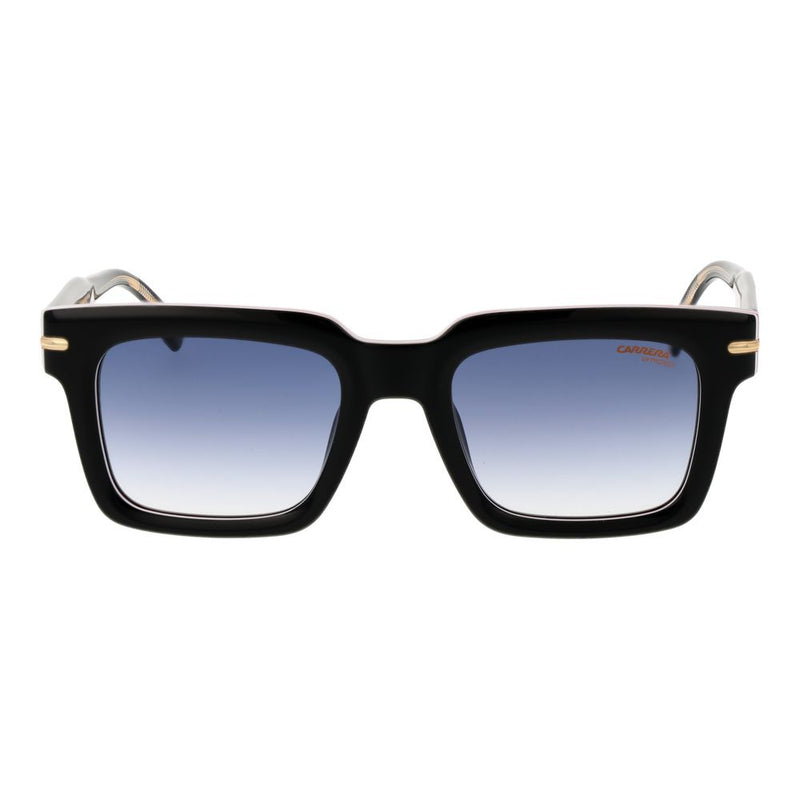 Carrera Black Acetate Sunglasses with Gradient Blue Lenses