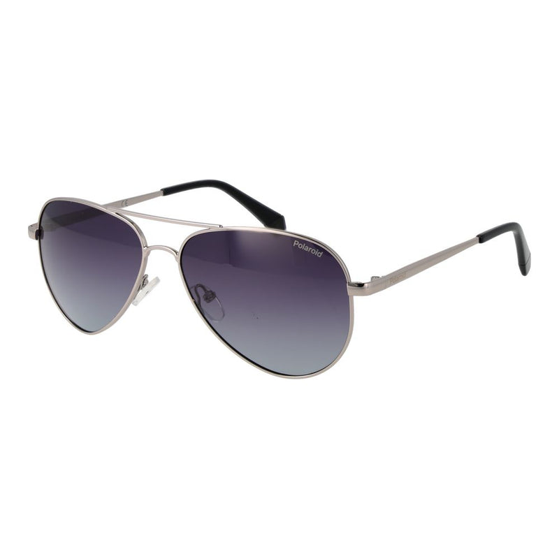 Polaroid Silver Metal Aviator Sunglasses