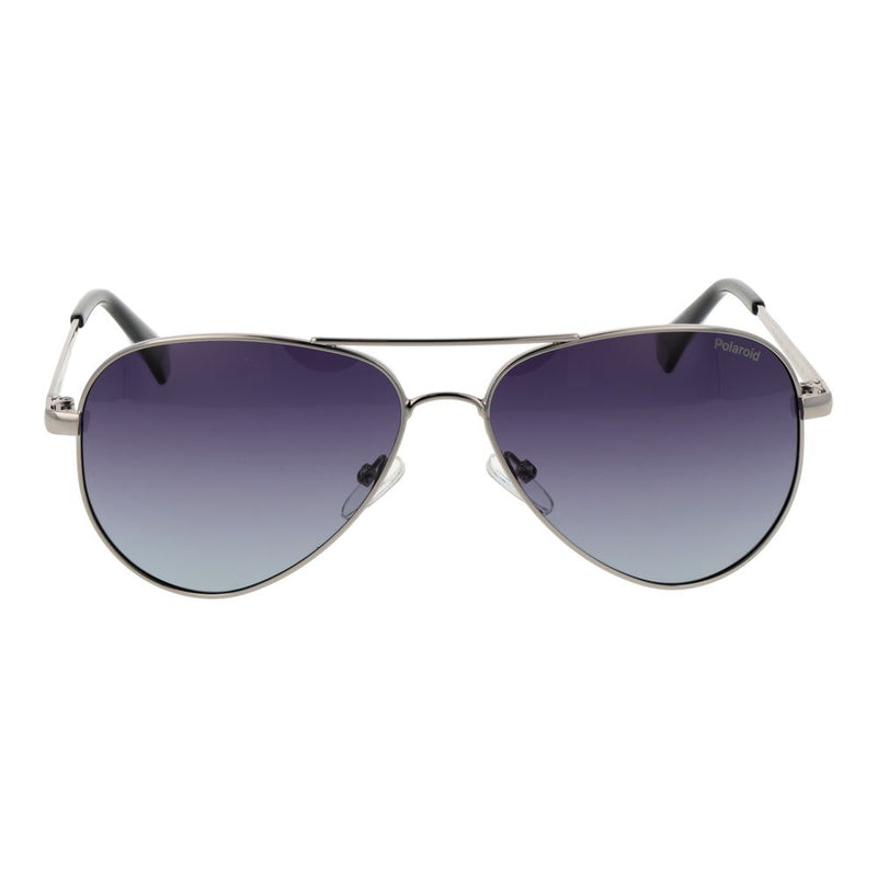 Polaroid Silver Metal Aviator Sunglasses