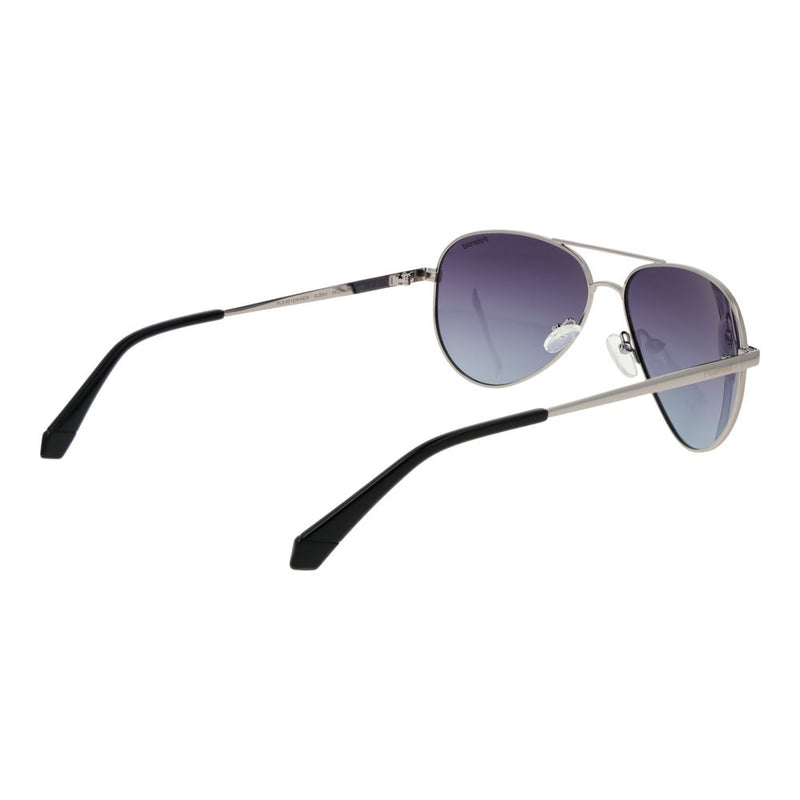 Polaroid Silver Metal Aviator Sunglasses