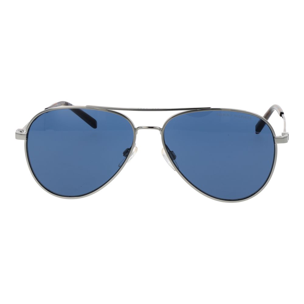 Tommy Hilfiger Silver Metal Aviator Sunglasses for Men