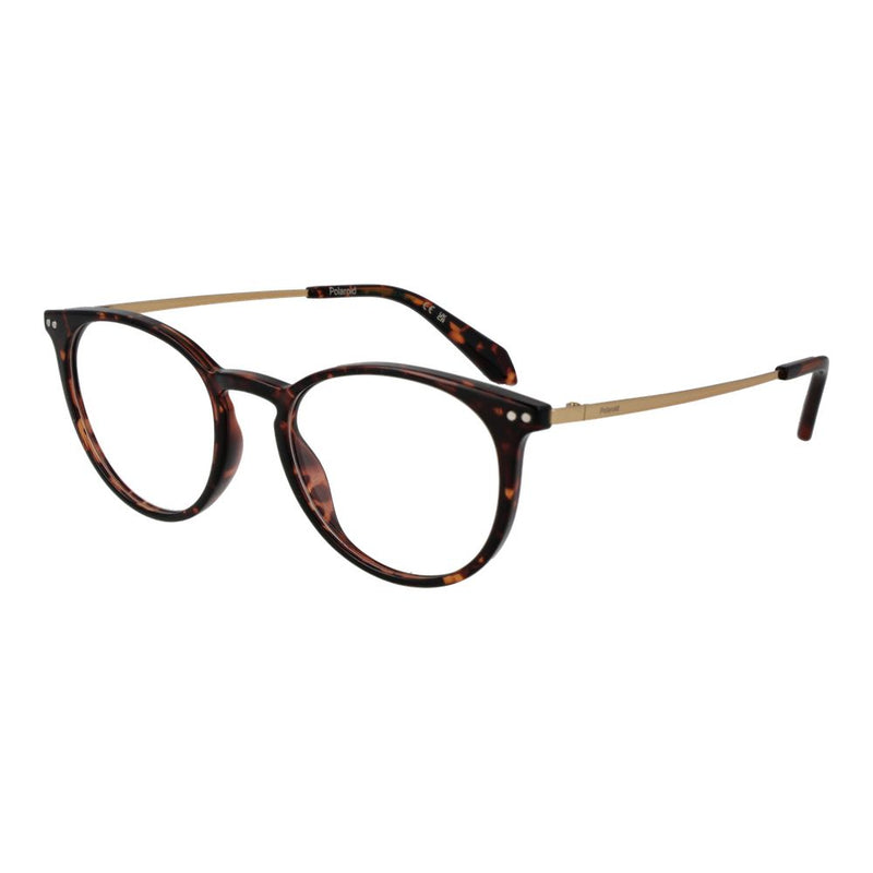 Polaroid Brown Titanium Glasses (Frames) - Unisex Panto Style
