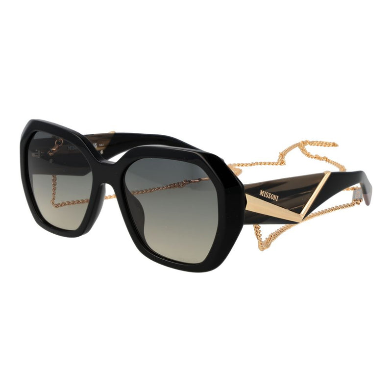 Missoni Black Acetate Sunglasses with Turquoise Gradient Lenses