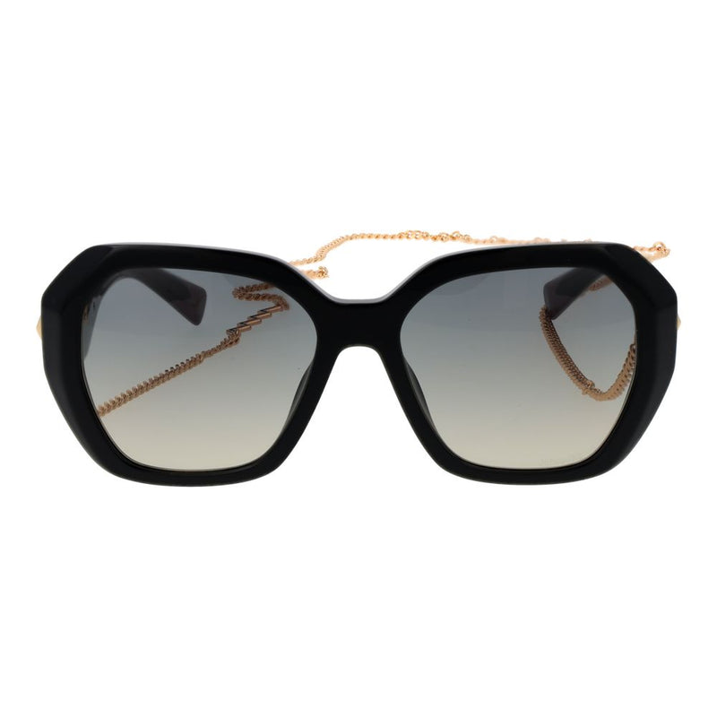 Missoni Black Acetate Sunglasses with Turquoise Gradient Lenses