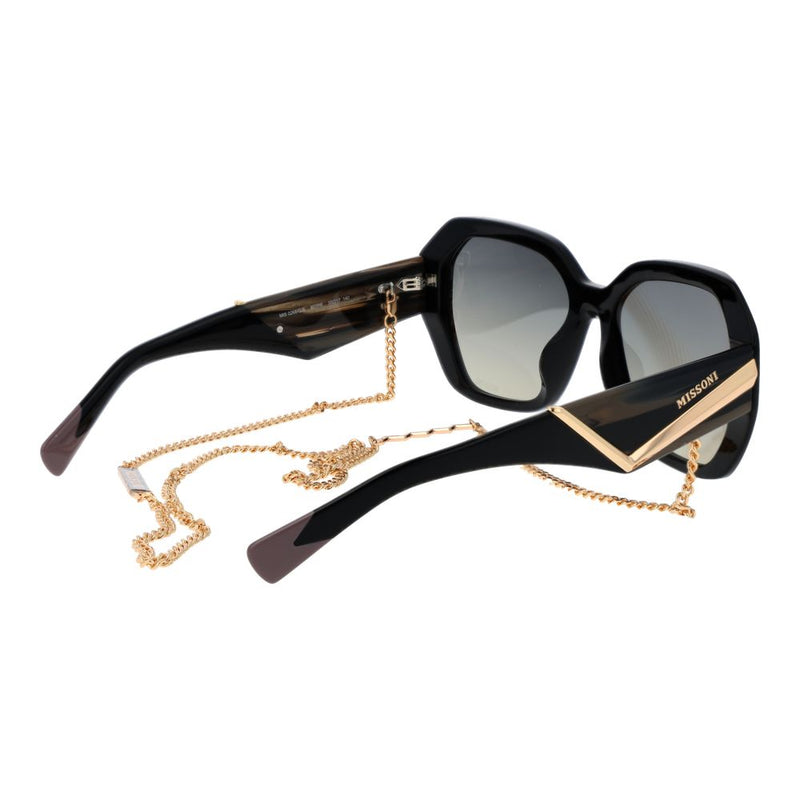 Missoni Black Acetate Sunglasses with Turquoise Gradient Lenses