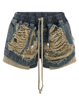 DRKSHDW Blue Cotton Bermuda Shorts
