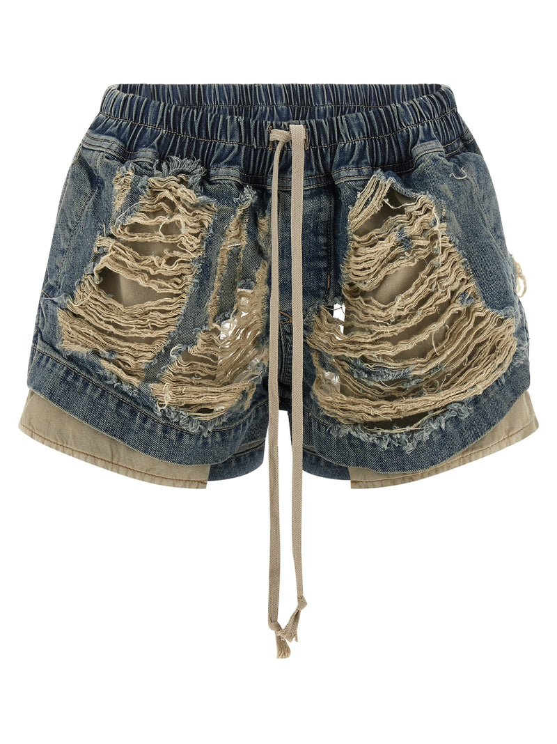 DRKSHDW Blue Cotton Bermuda Shorts for Women