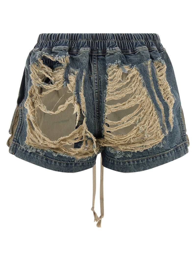 DRKSHDW Blue Cotton Bermuda Shorts for Women