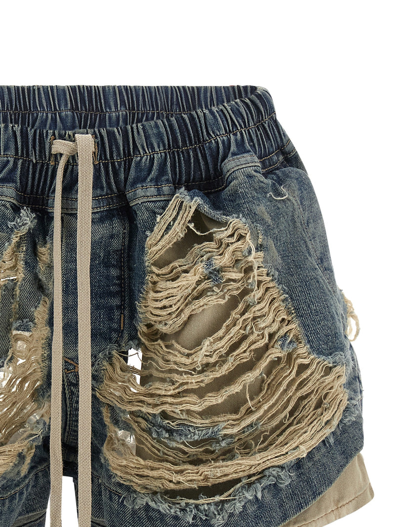 DRKSHDW Blue Cotton Bermuda Shorts for Women