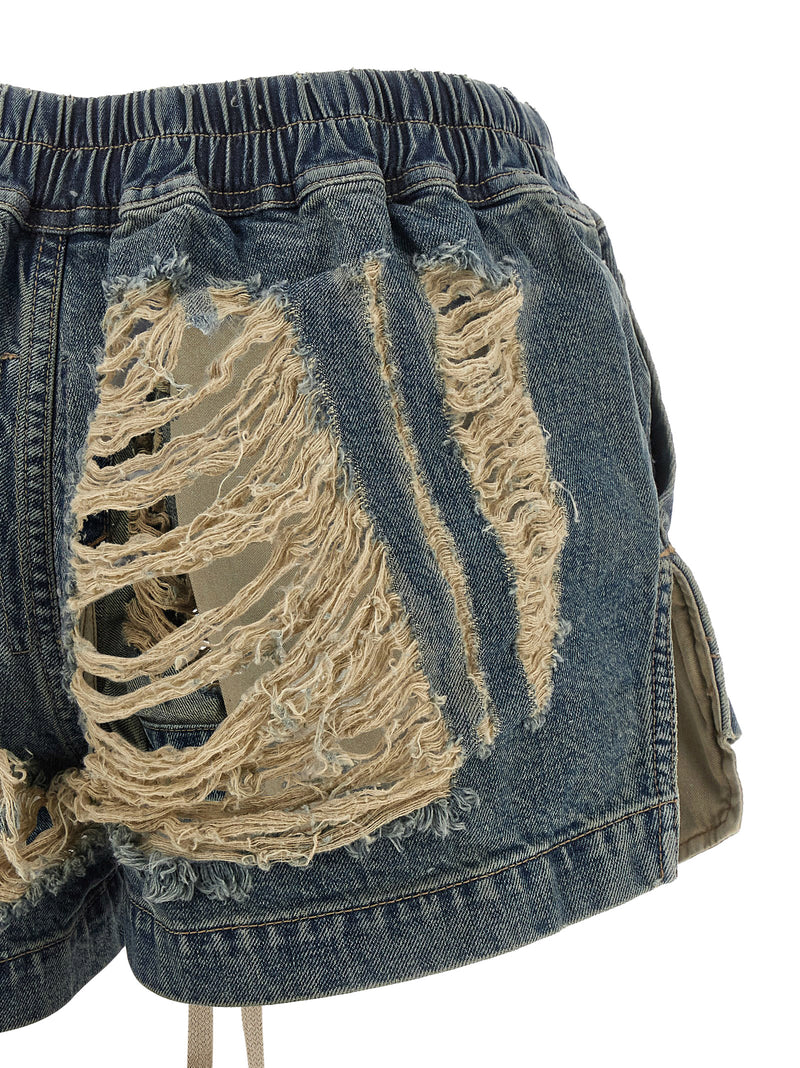 DRKSHDW Blue Cotton Bermuda Shorts for Women