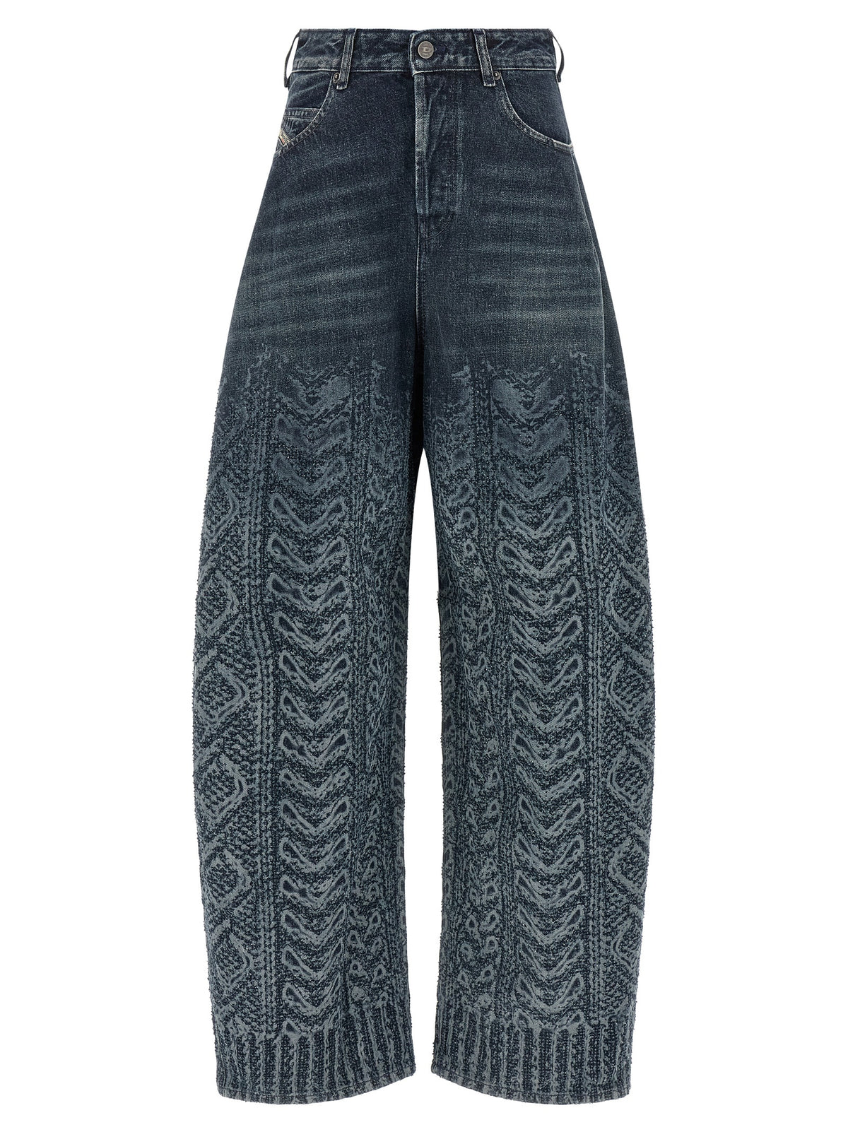 Diesel Blue Cotton High-Waisted Jean