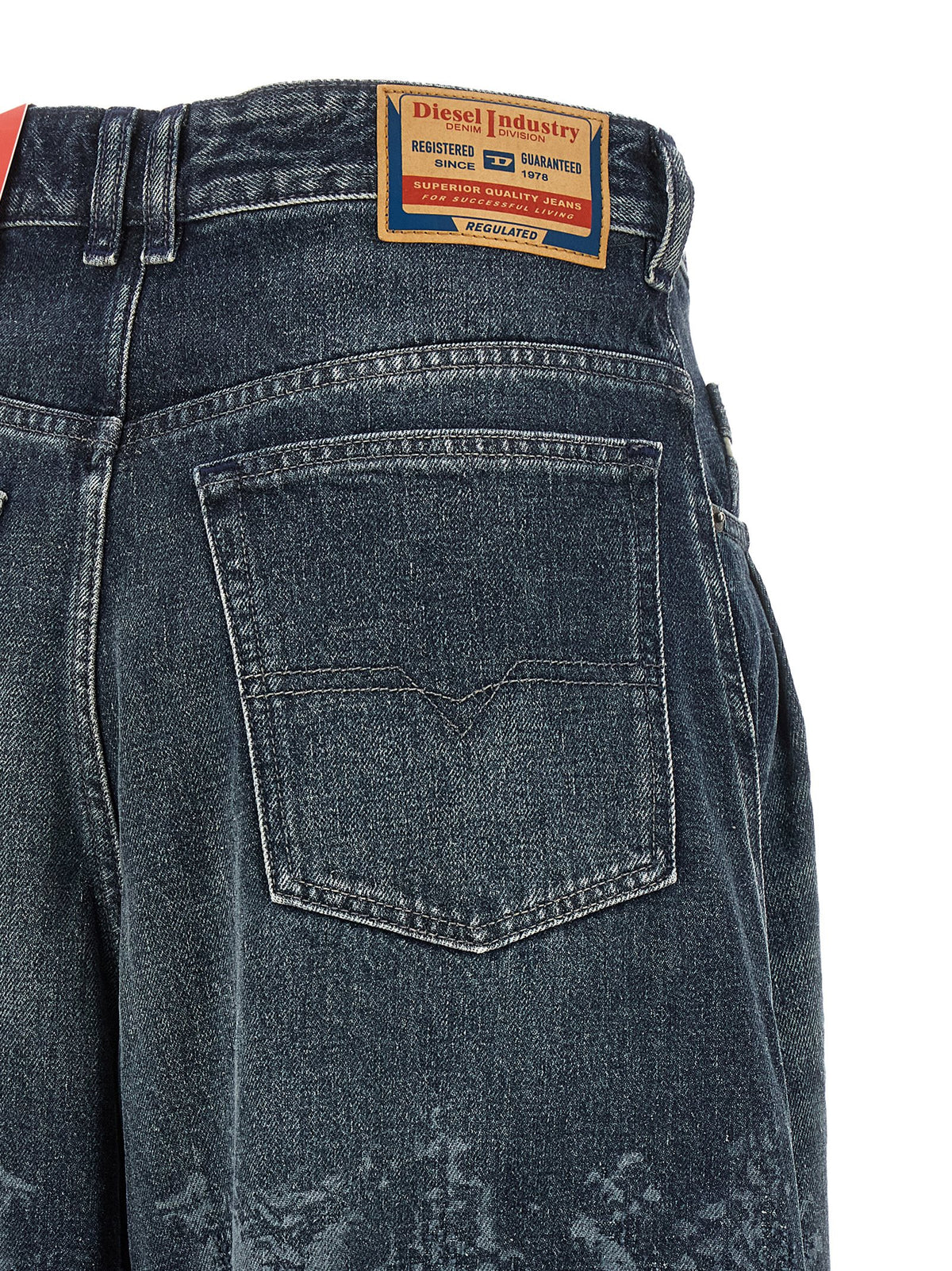 Diesel Blue Cotton High-Waisted Jean