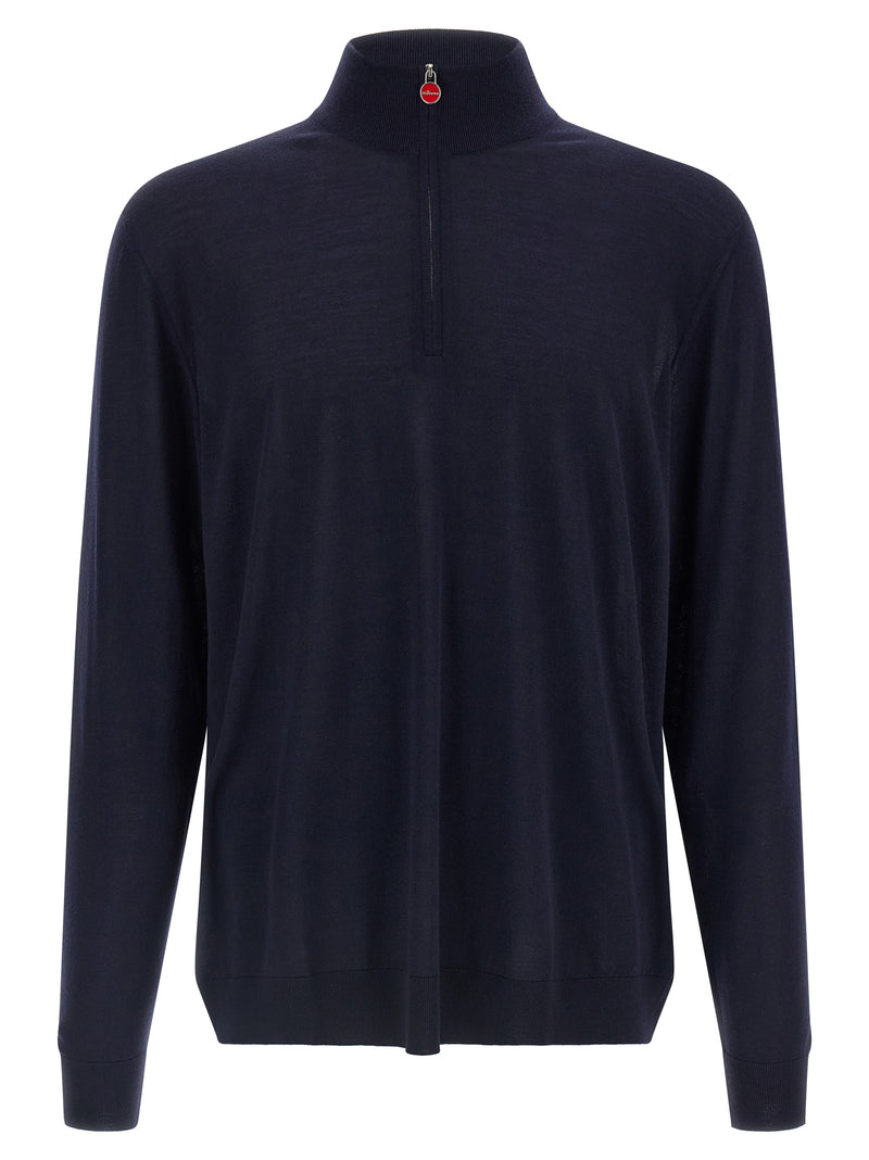 Kiton Blue Wool Cardigan - Luxury Neapolitan Knitwear