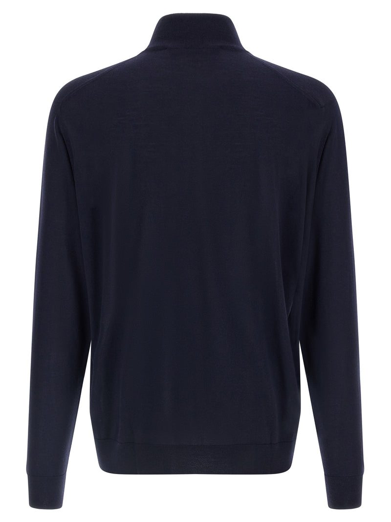 Kiton Blue Wool Cardigan - Luxury Neapolitan Knitwear