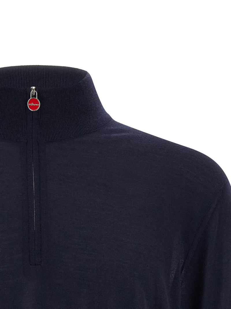 Kiton Blue Wool Cardigan - Luxury Neapolitan Knitwear