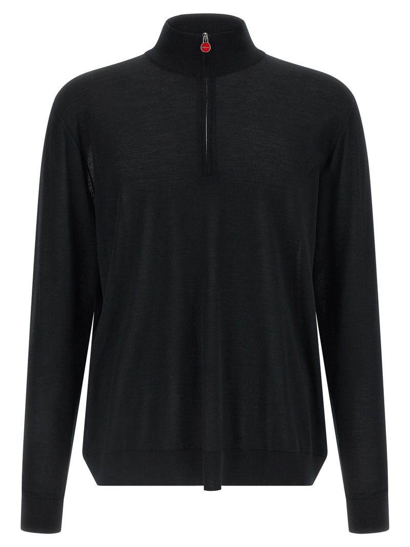 Kiton Black Wool Cardigan - Luxury Knitwear for Men
