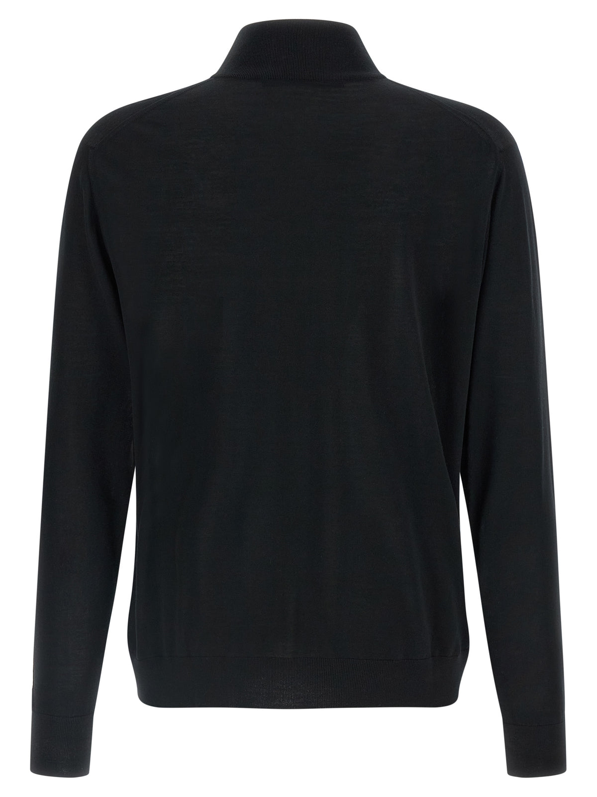 Kiton Black Wool Cardigan for Men