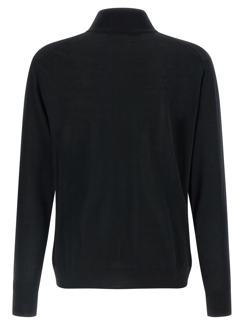 Kiton Black Wool Cardigan - Luxury Knitwear for Men