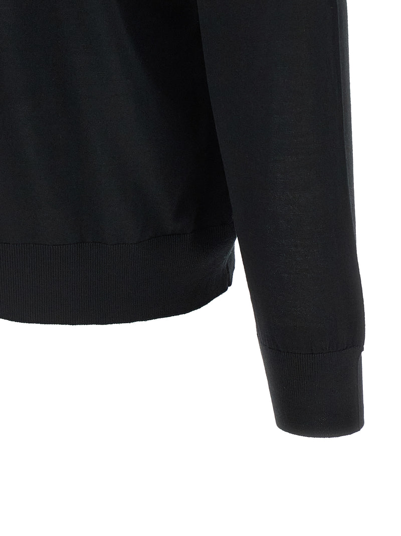 Kiton Black Wool Cardigan - Luxury Knitwear for Men