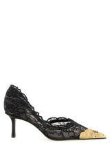 Jimmy Choo Black Tencel Mid Heel Pumps