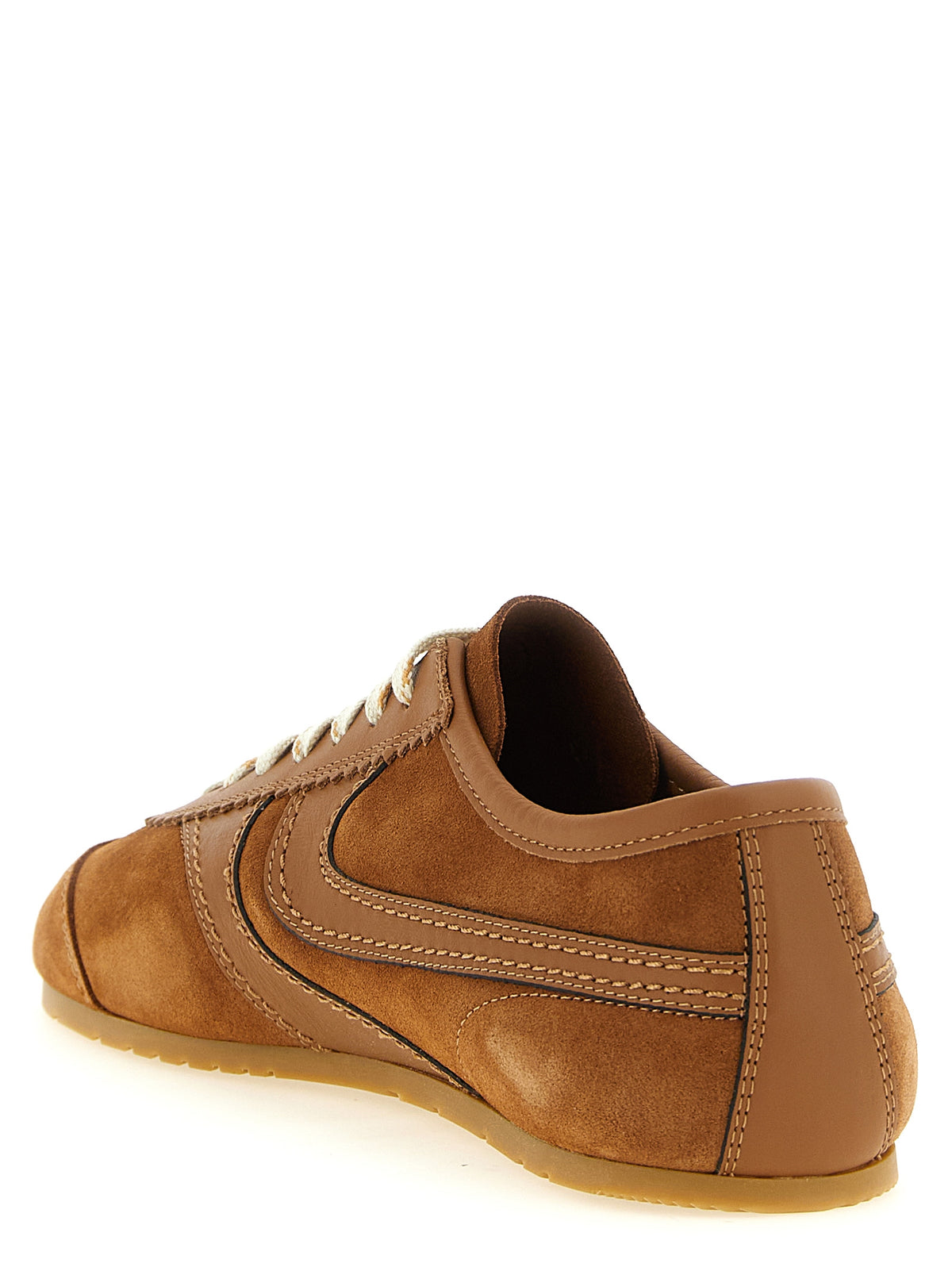 Dries Van Noten Beige Calfskin Low Top Sneakers