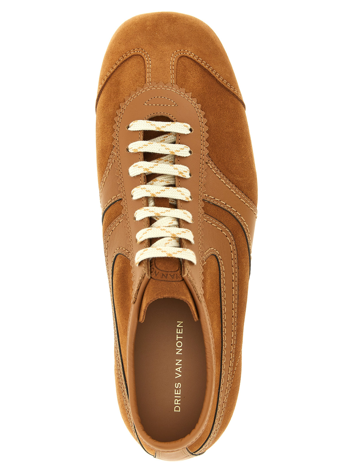Dries Van Noten Beige Calfskin Low Top Sneakers