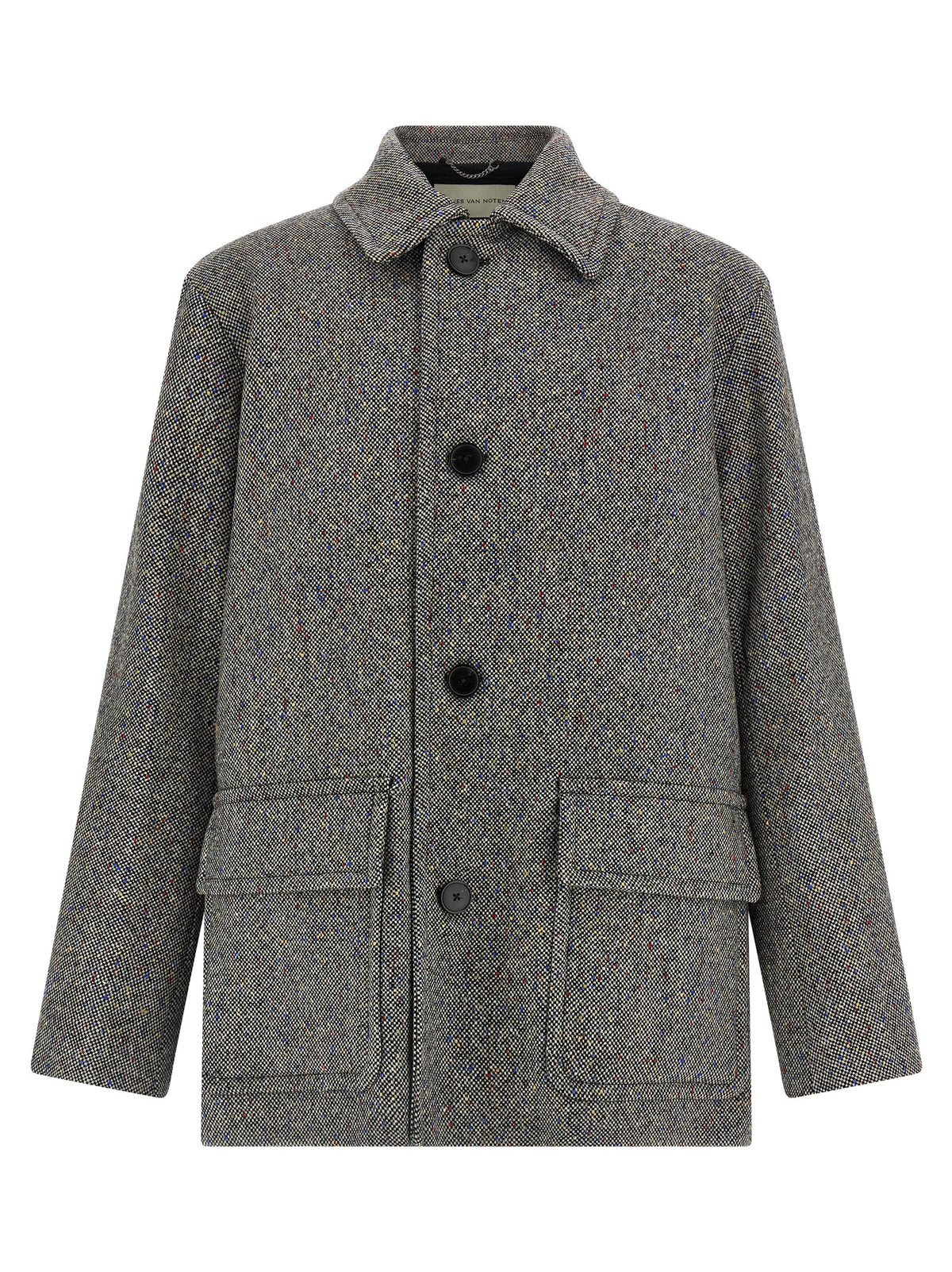 Dries Van Noten Randale Gray Wool Coat