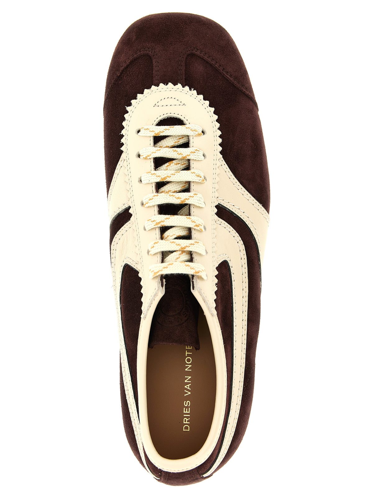 Dries Van Noten Bordeaux Calfskin Low Top Sneakers