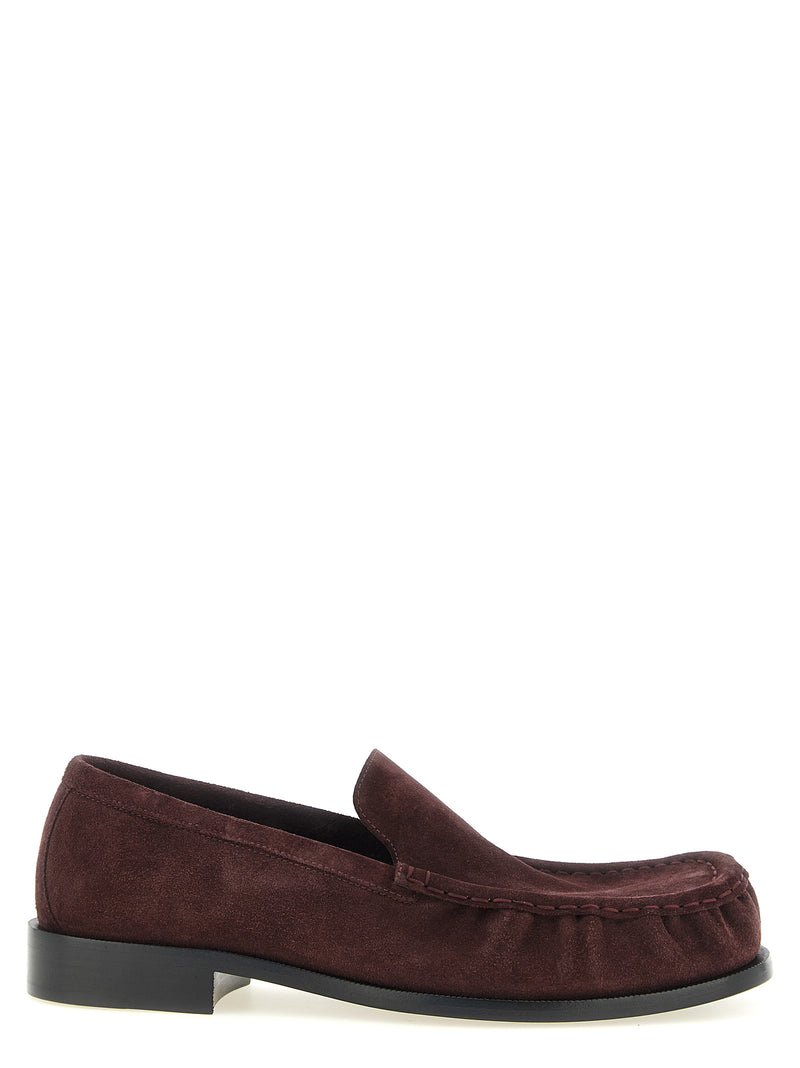 Dries Van Noten Bordeaux Calfskin Slip-On Loafers for Men