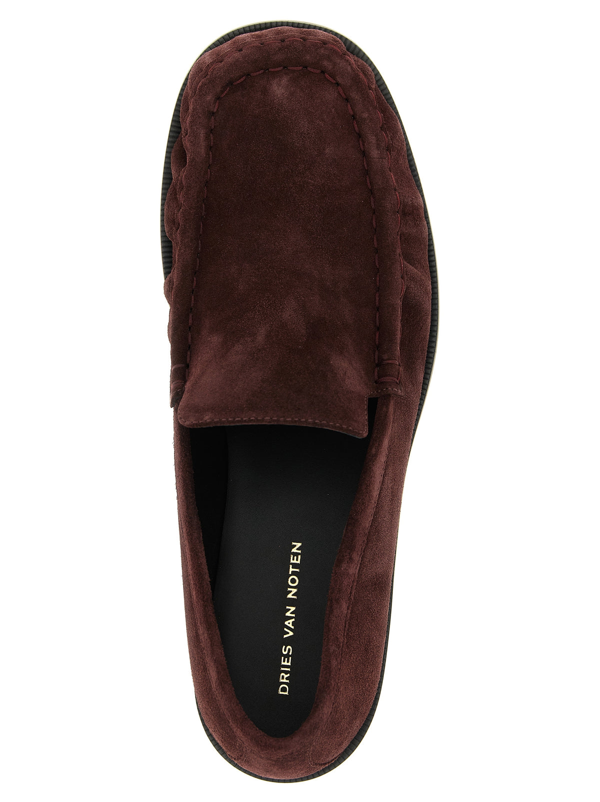 Dries Van Noten Bordeaux Calfskin Slip-On Loafers