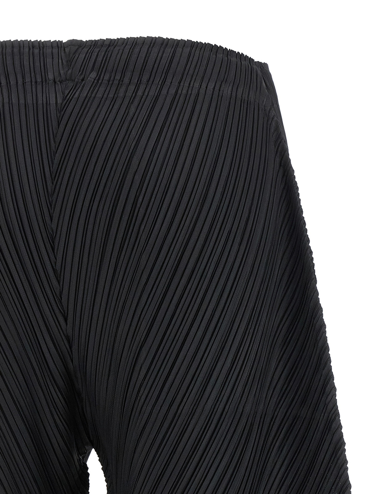 PLEATS PLEASE ISSEY MIYAKE Black Polyester Casual Pants
