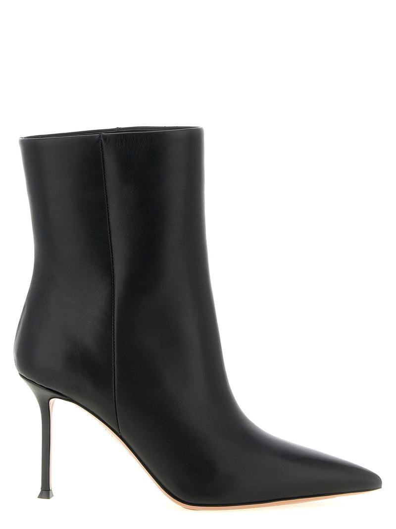 Aquazzura Harper Black Calfskin Ankle Boots