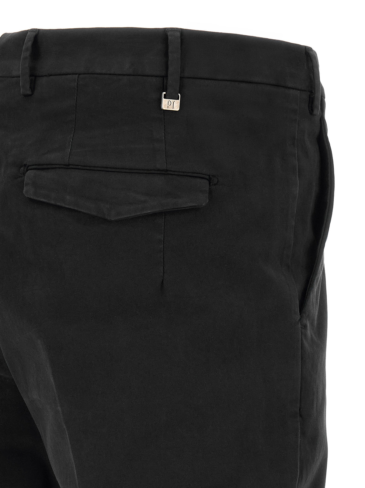 PT Torino Black Cotton Casual Pants