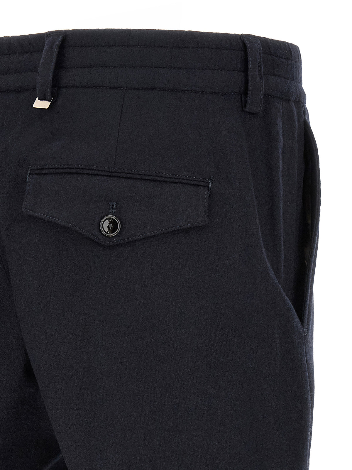PT Torino Black Virgin Wool Casual Pants